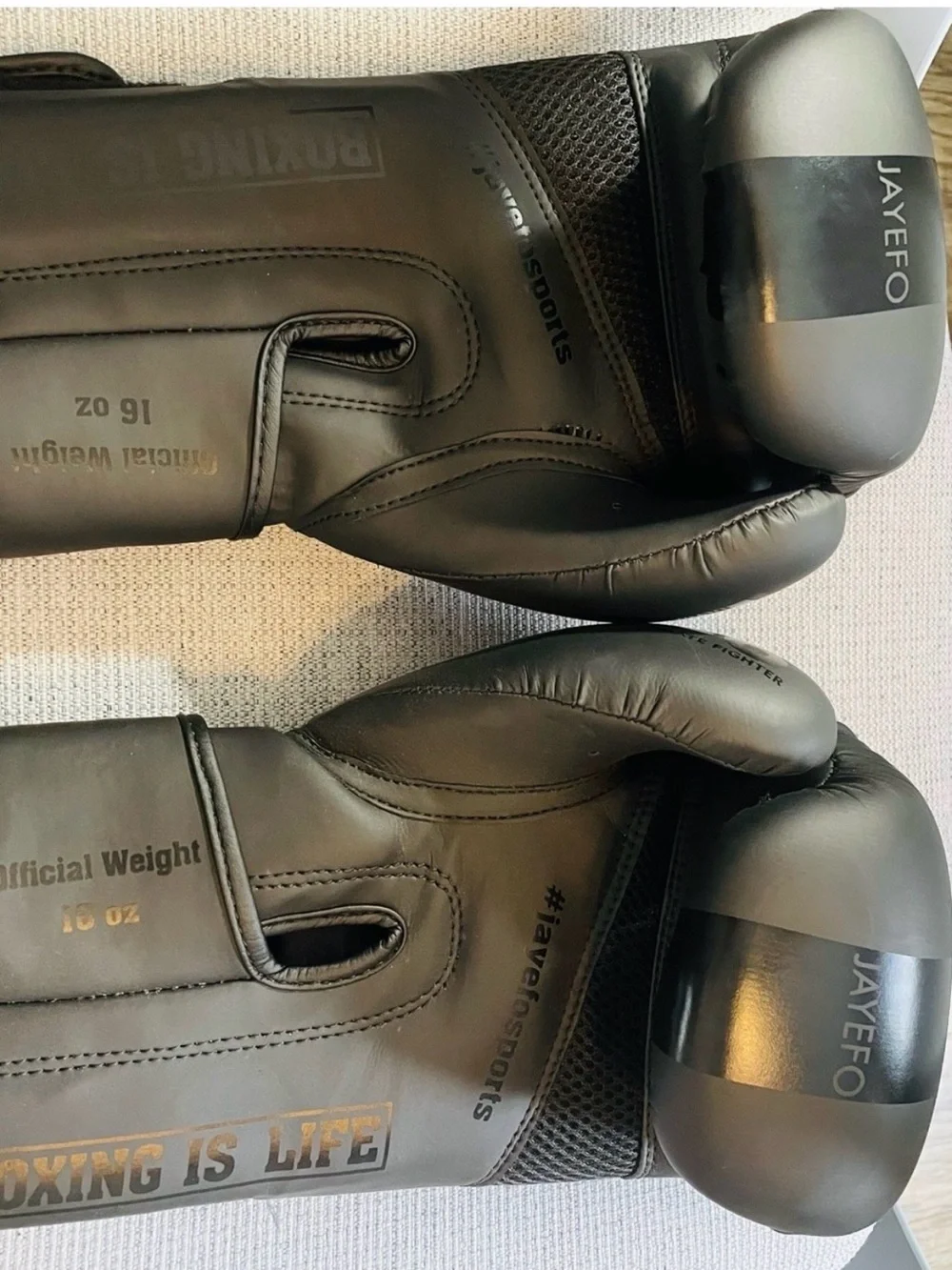 Official Weight 16 oz Boxing Gloves - Black